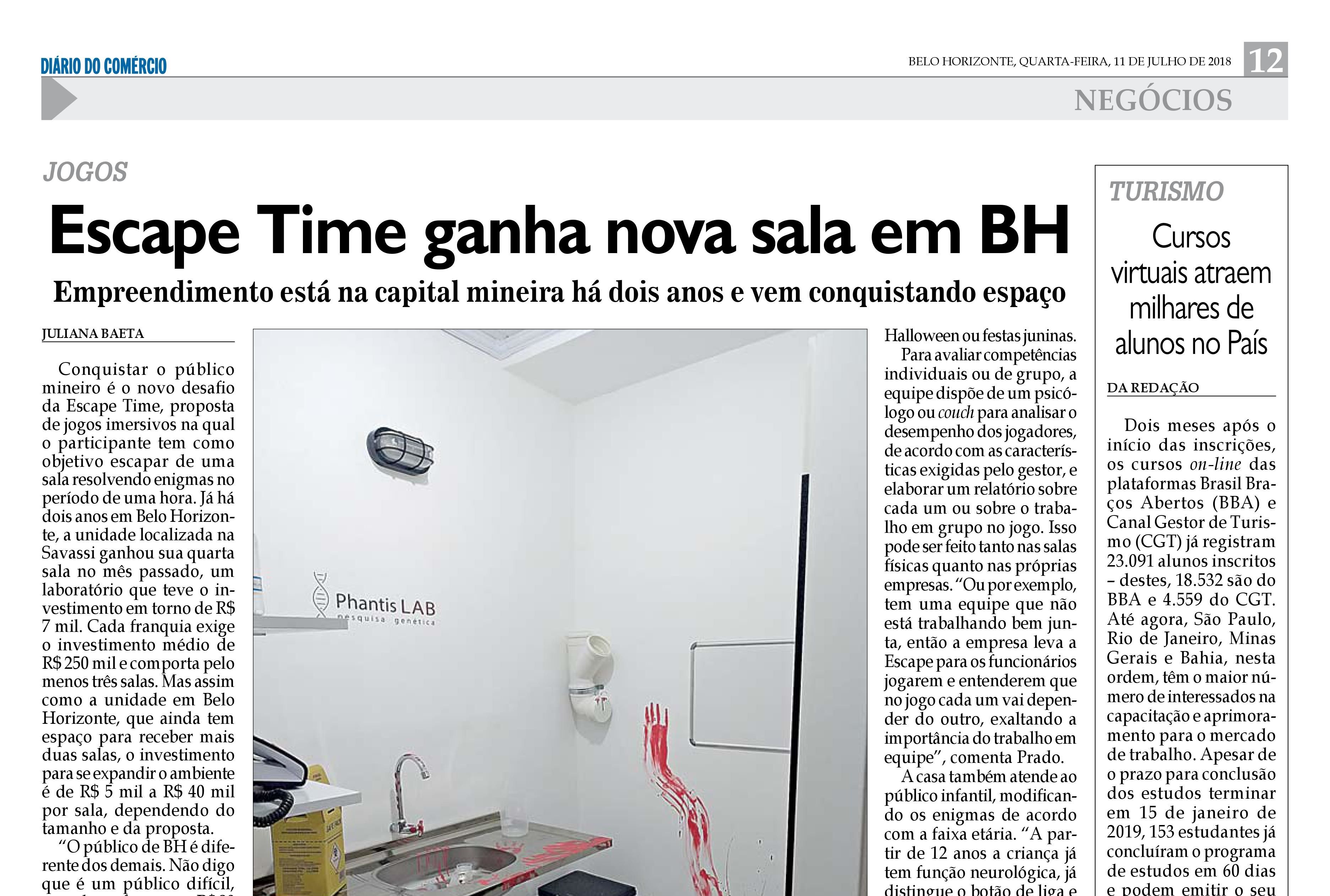 Escape Time ganha espaço na mídia mineira