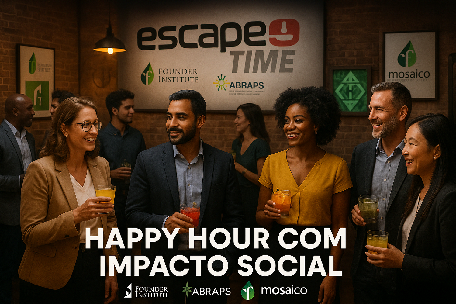 O Poder das Parcerias: Escape Time une forças com Founder Institute, ABRAPS e Mosaieco para gerar impacto real